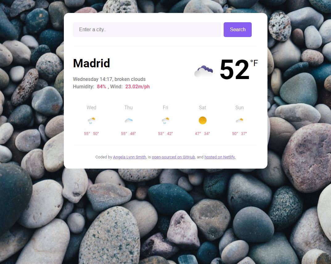 Weather app preview