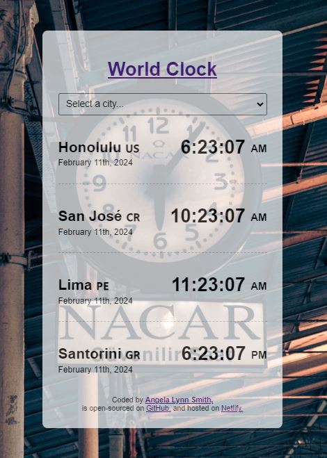 World clock preview